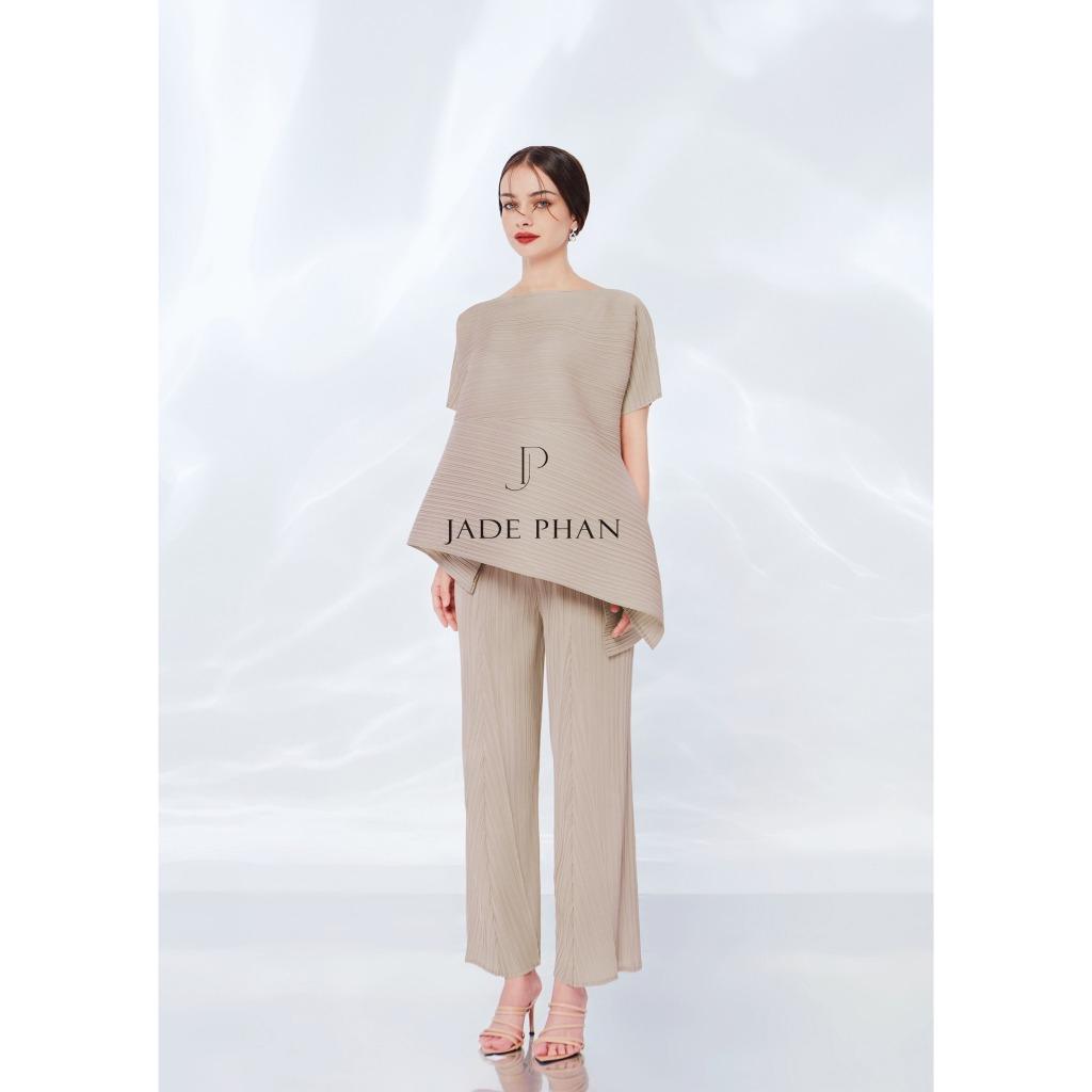 Set gồm áo và quầnxếp ly nữ cao cấp, áo tay ngắn vạt chéo và quần ống suông thanh lịch Katle[ + ] — ảnh 7