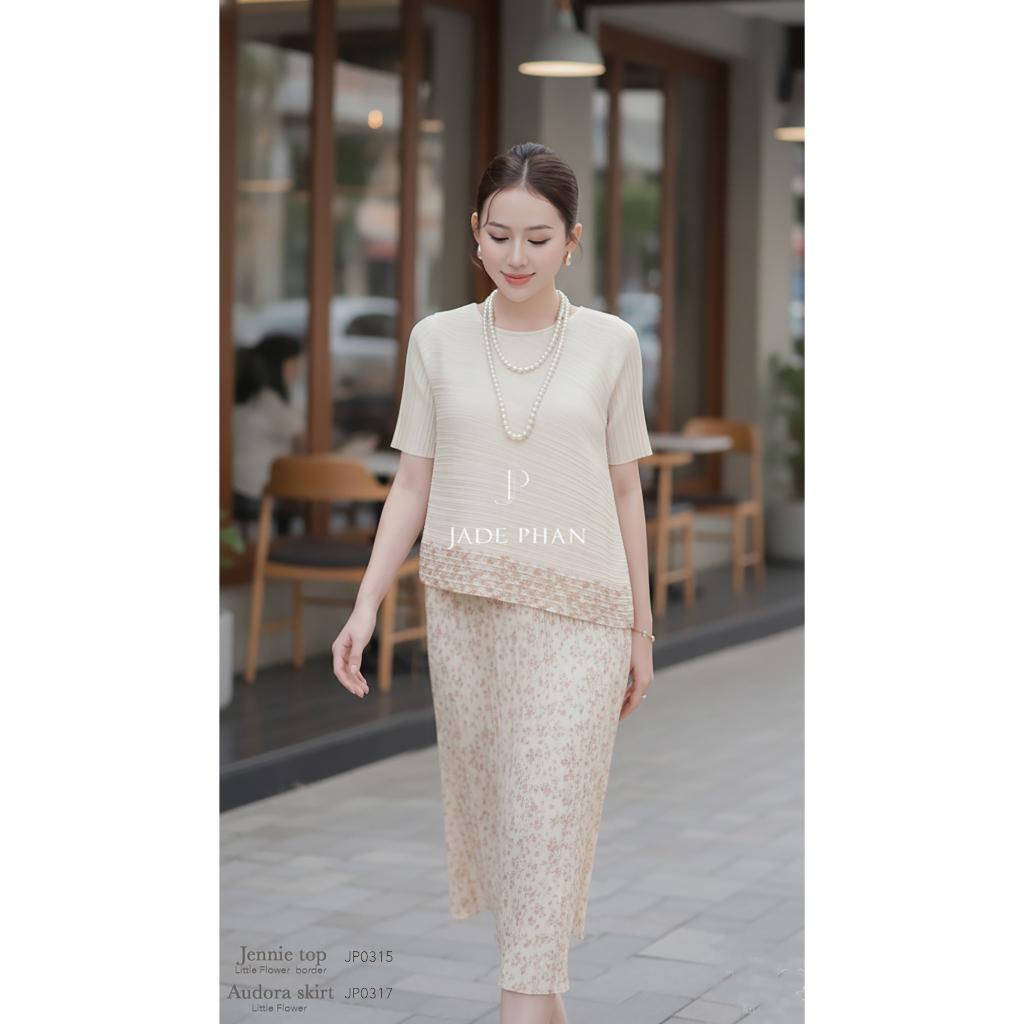 Set gồm áo và chân váyHoa nhí, bộ đồ xếp ly thanh lịch tôn dáng nhiều màu Jennie & Holly [ + ]