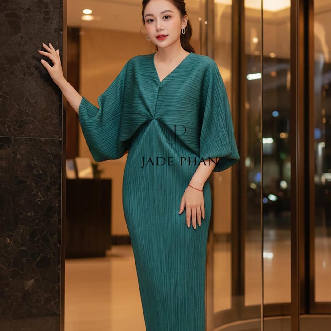 Váy Liana dập ly cao cấp JADEPHAN xếp ly lò xo — ảnh 4