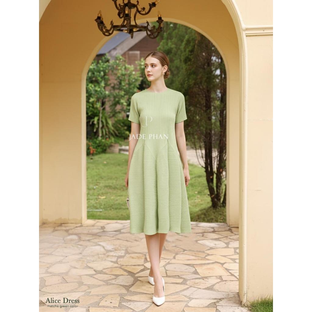 [HỎA TỐC]Váy Alice dập ly cao cấp JADEPHAN xếp ly lò xo thanh lịch — ảnh 6