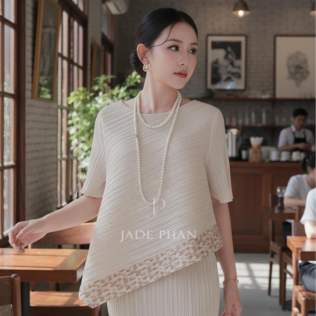 Set gồm áo và chân váyHoa nhí, bộ áo và chân váy xếp ly thanh lịch tôn dáng sang trọng nhiều màu Jennie & Holly [ + ] — ảnh 8
