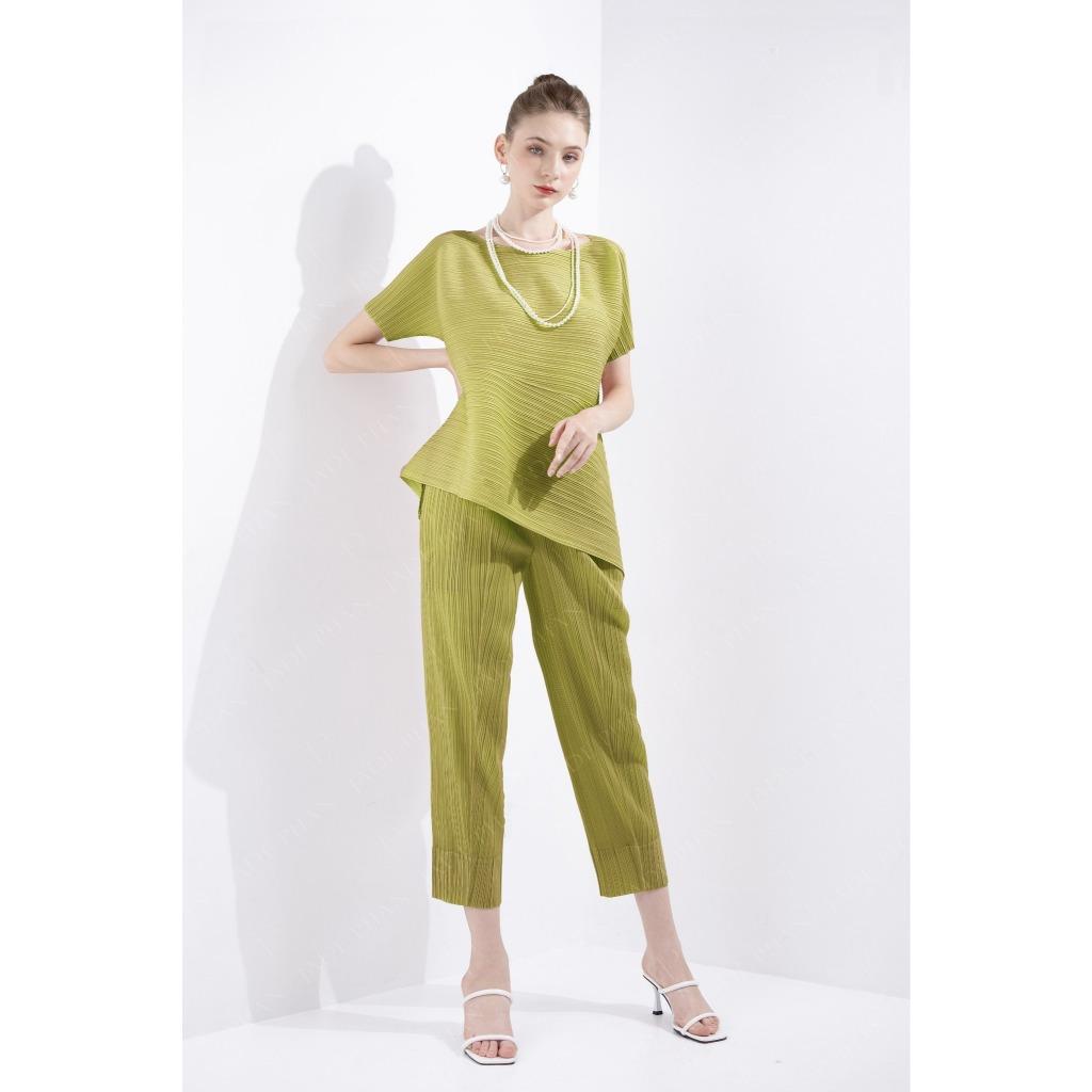 Set gồm áo và quần, bộ quần áo dập ly cao cấp không nhăn phong cách cá tính Katle Daisy — ảnh 9