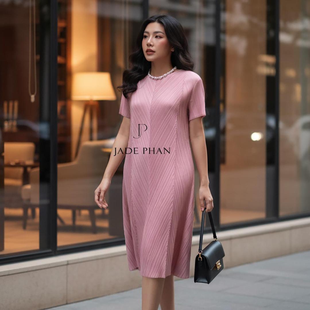 Váy Clarie dập ly cao cấp JADEPHAN nhiều màu thanh lịch — ảnh 13