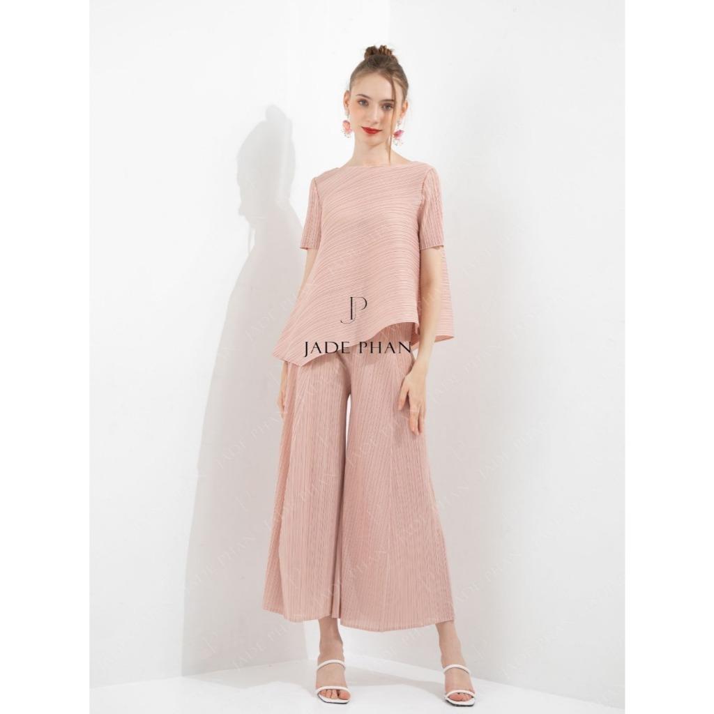 Set gồm áo và quầndập ly cao cấp, bộ quần áo freesize chuẩn form thanh lịch Jennie Gerda
