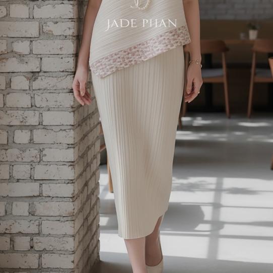 Set gồm áo và chân váyHoa nhí, bộ đồ xếp ly thanh lịch tôn dáng nhiều màu Jennie & Holly [ + ] — ảnh 3