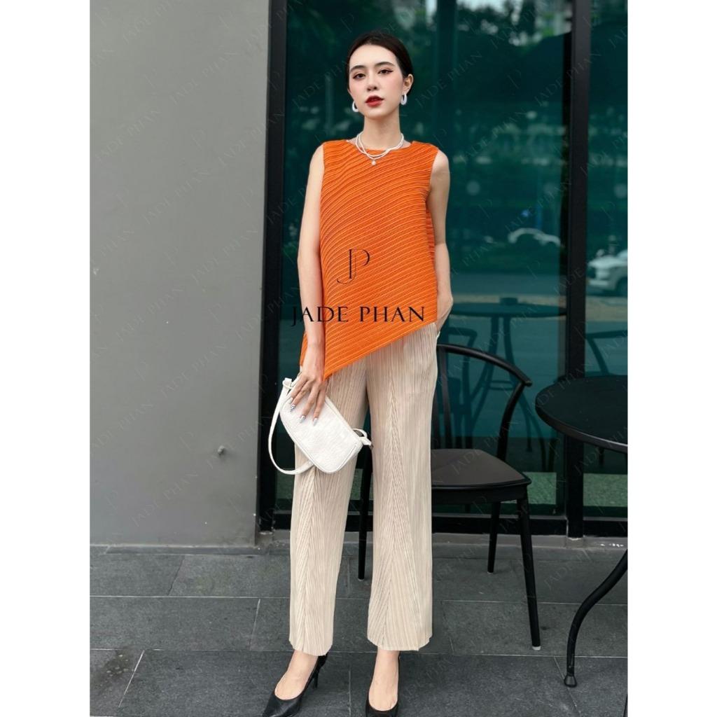 Set gồm áo và quần, bộ quần áo dập ly cao cấp chuẩn form tôn dáng sang trọng Lea Katle