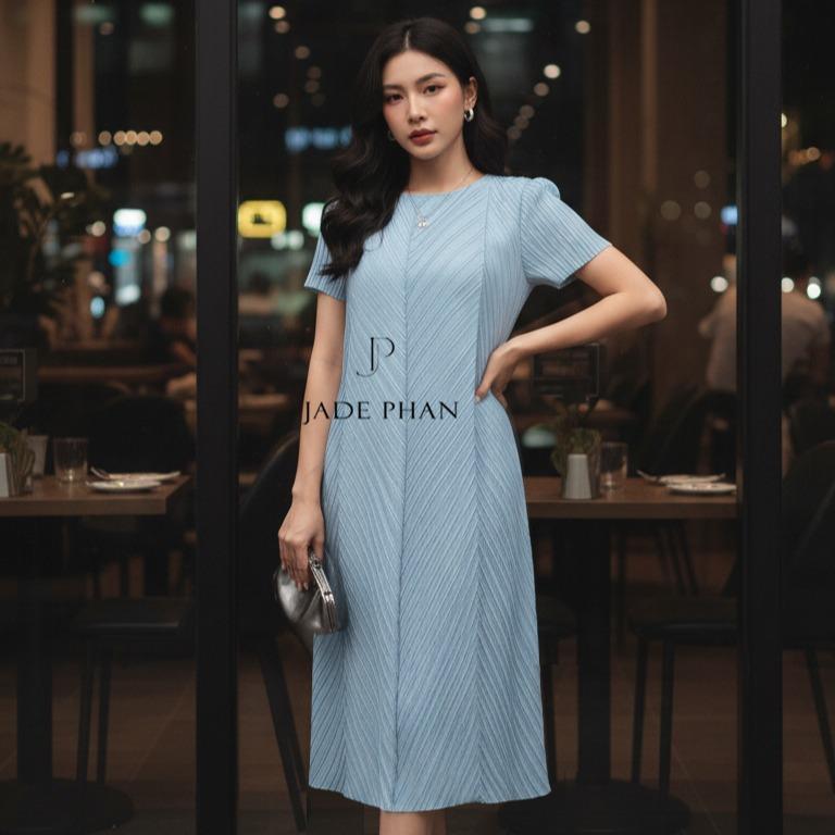 Váy Clarie dập ly cao cấp JADEPHAN nhiều màu thanh lịch — ảnh 2