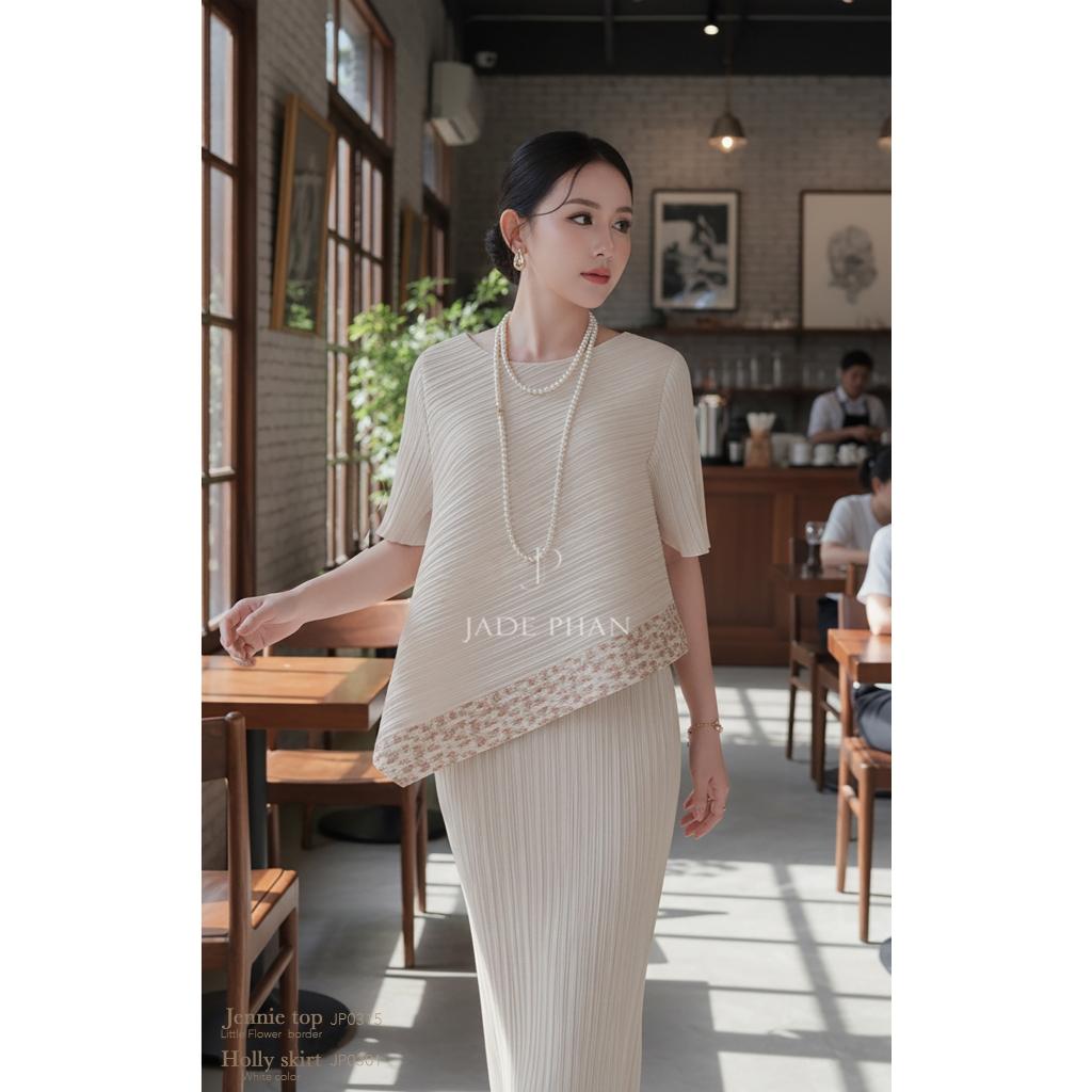Set gồm áo và chân váyHoa nhí, bộ đồ xếp ly thanh lịch tôn dáng nhiều màu Jennie & Holly [ + ] — ảnh 4