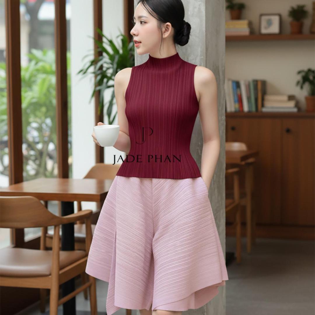 Set gồm áo và chân váy, bộ áo và chân váy xếp ly nữ cao cấp nhiều màu Onni Emma — ảnh 2
