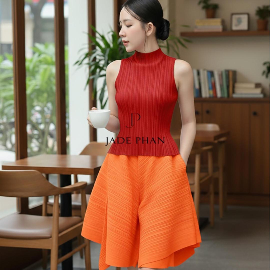 Set gồm áo và chân váy, bộ áo và chân váy xếp ly nữ cao cấp nhiều màu Onni Emma — ảnh 3