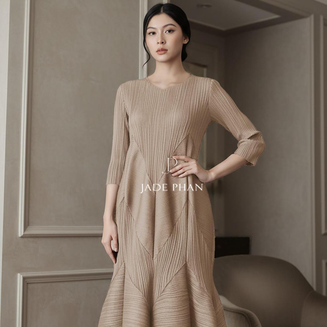 Váy Doris dập ly cao cấp JADEPHAN xếp ly lò xo nhiều màu — ảnh 27