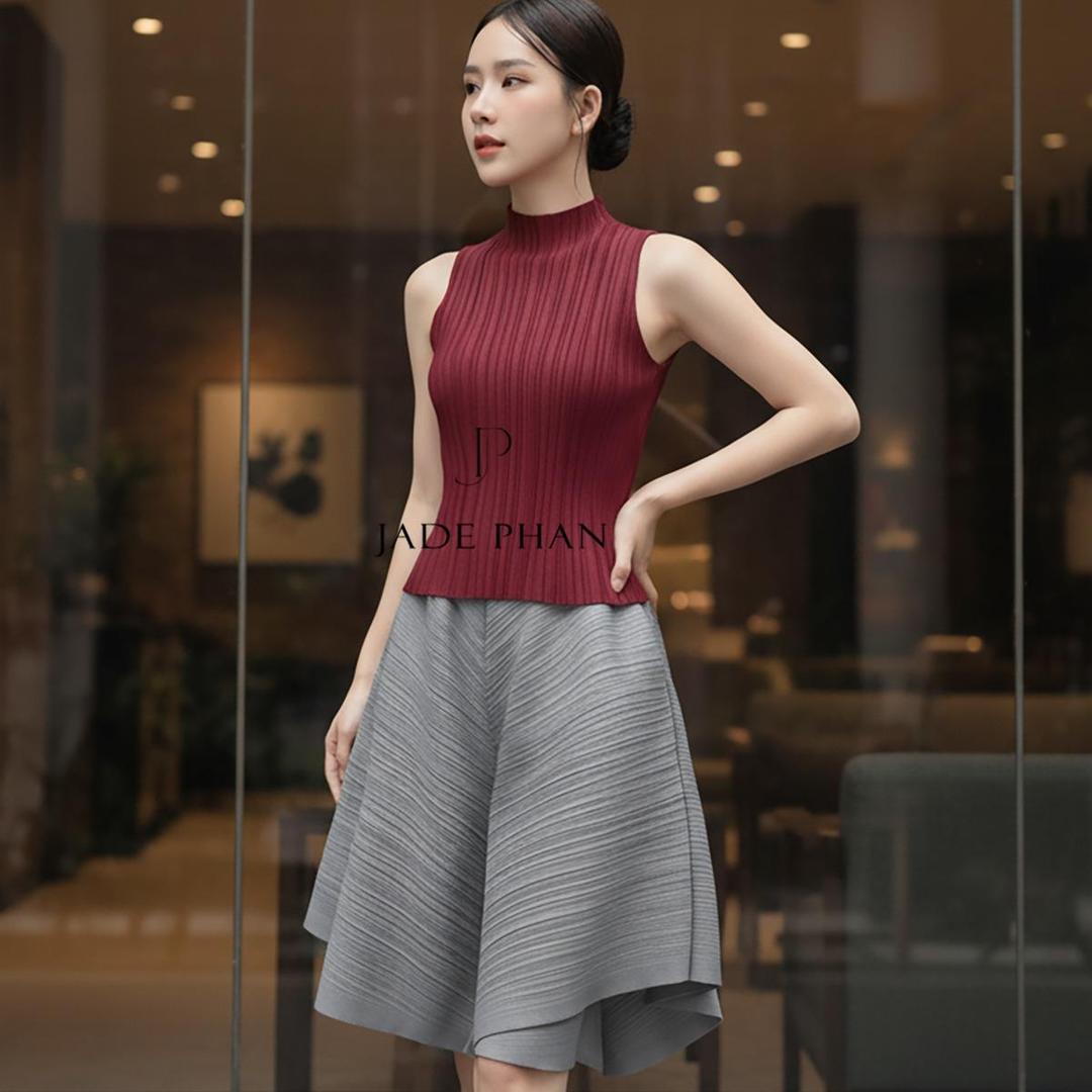 Set gồm áo và chân váy, bộ áo và chân váy xếp ly nữ cao cấp nhiều màu Onni Emma