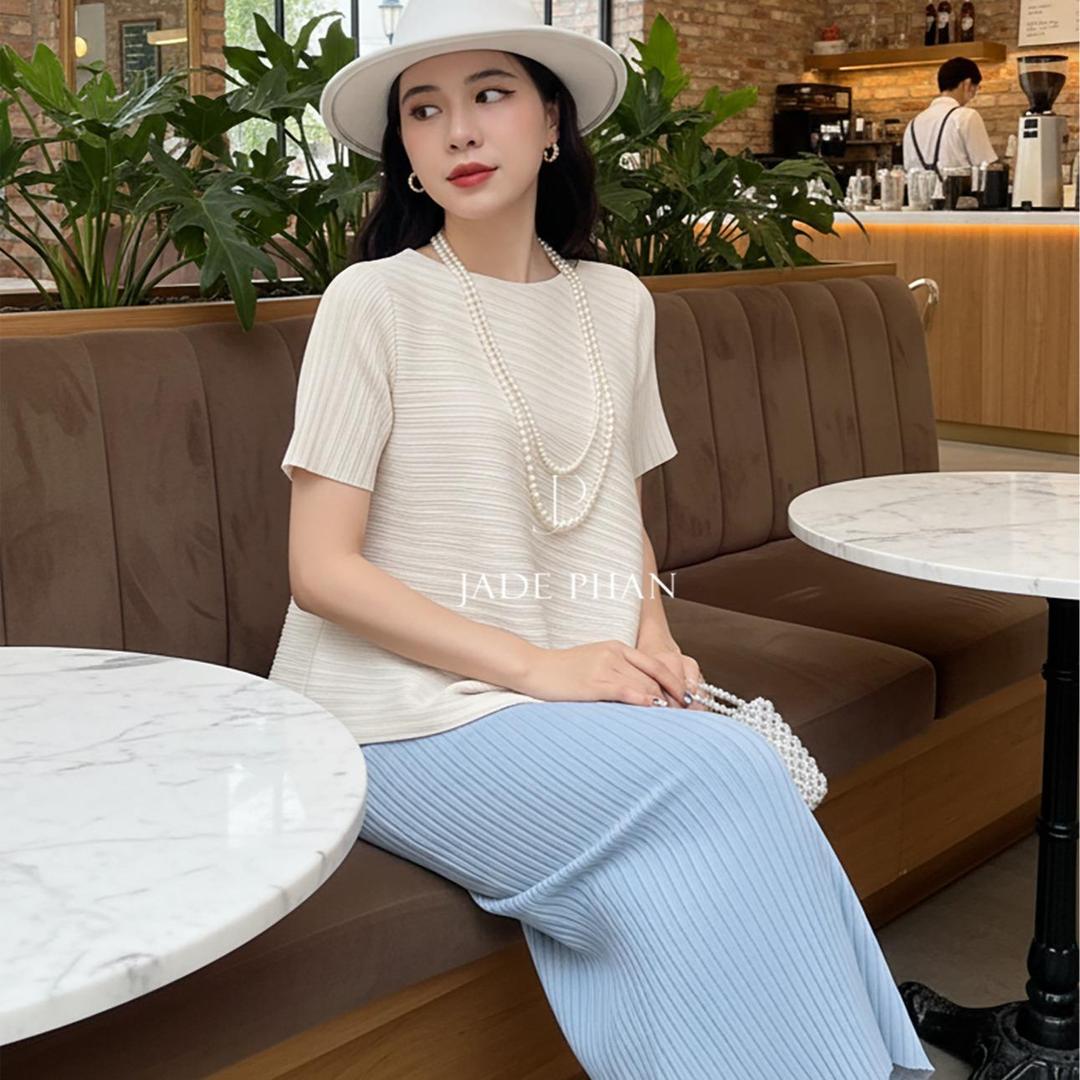 Set gồm áo và chân váymix màu, bộ áo và chân váy midi nữ thanh lịch nhiều màu Jennie Holly — ảnh 11