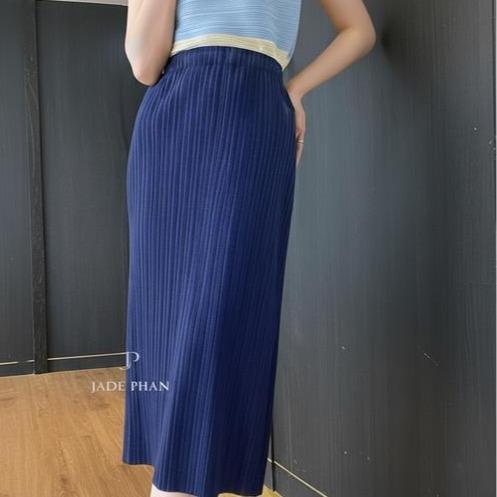 Chân váy Holly XẺ SAU xếp ly, dáng ngắn và dài, chân váy midi nữ dập ly cao cấp không nhăn nhiều màu 76cm 86cm — ảnh 61