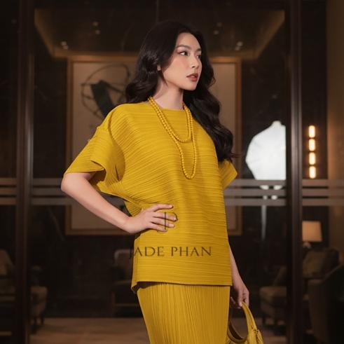 Áo Cara dập ly cao cấp JADEPHAN xếp ly lò xo — ảnh 8