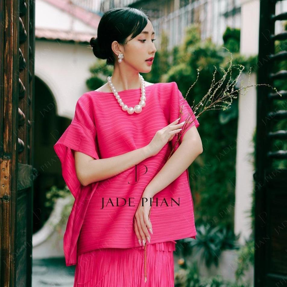 Áo Cara dập ly cao cấp JADEPHAN xếp ly lò xo