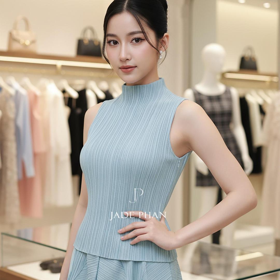 Set gồm áo và chân váy, bộ áo và chân váy xếp ly thanh lịch nhiều màu Onni Emily — ảnh 4