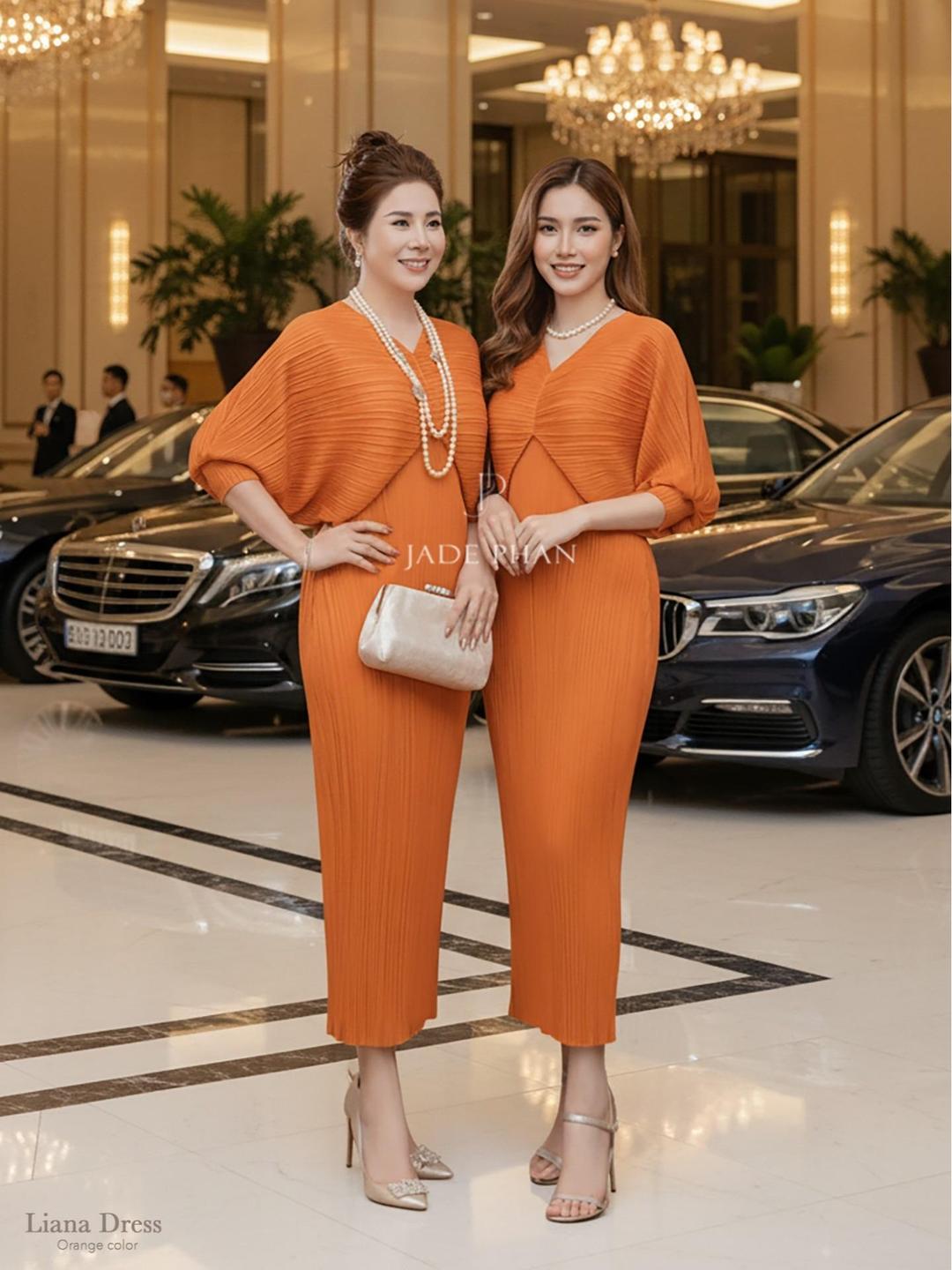 Váy Liana dập ly cao cấp JADEPHAN xếp ly lò xo