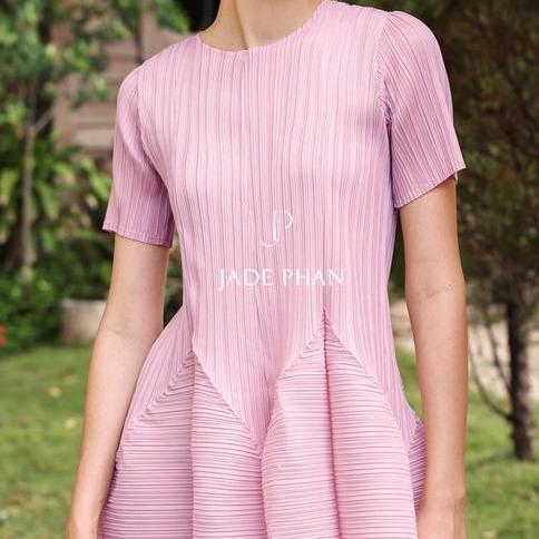 Váy Alice dập ly cao cấp JADEPHAN xếp ly lò xo thanh lịch — ảnh 26