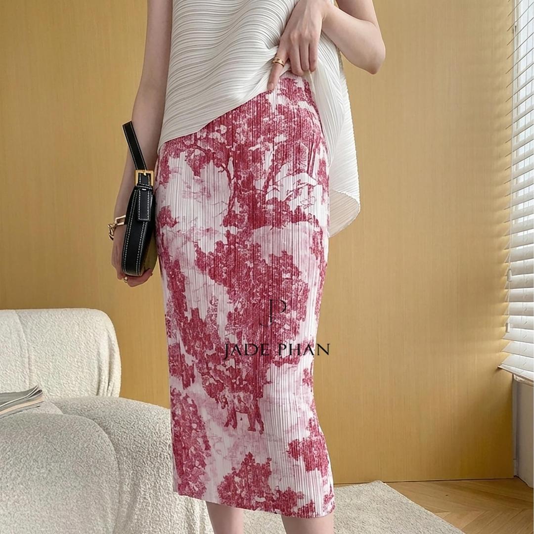 Chân váy Holly xẻ sau [JADEPHAN] in họa tiết — ảnh 13