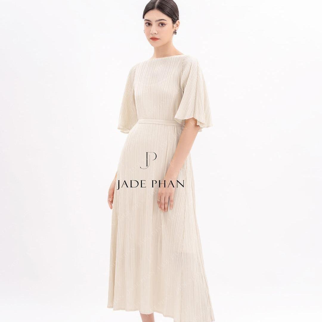 Váy Charisse dập ly cao cấp JADEPHAN xếp ly lò xo — ảnh 18