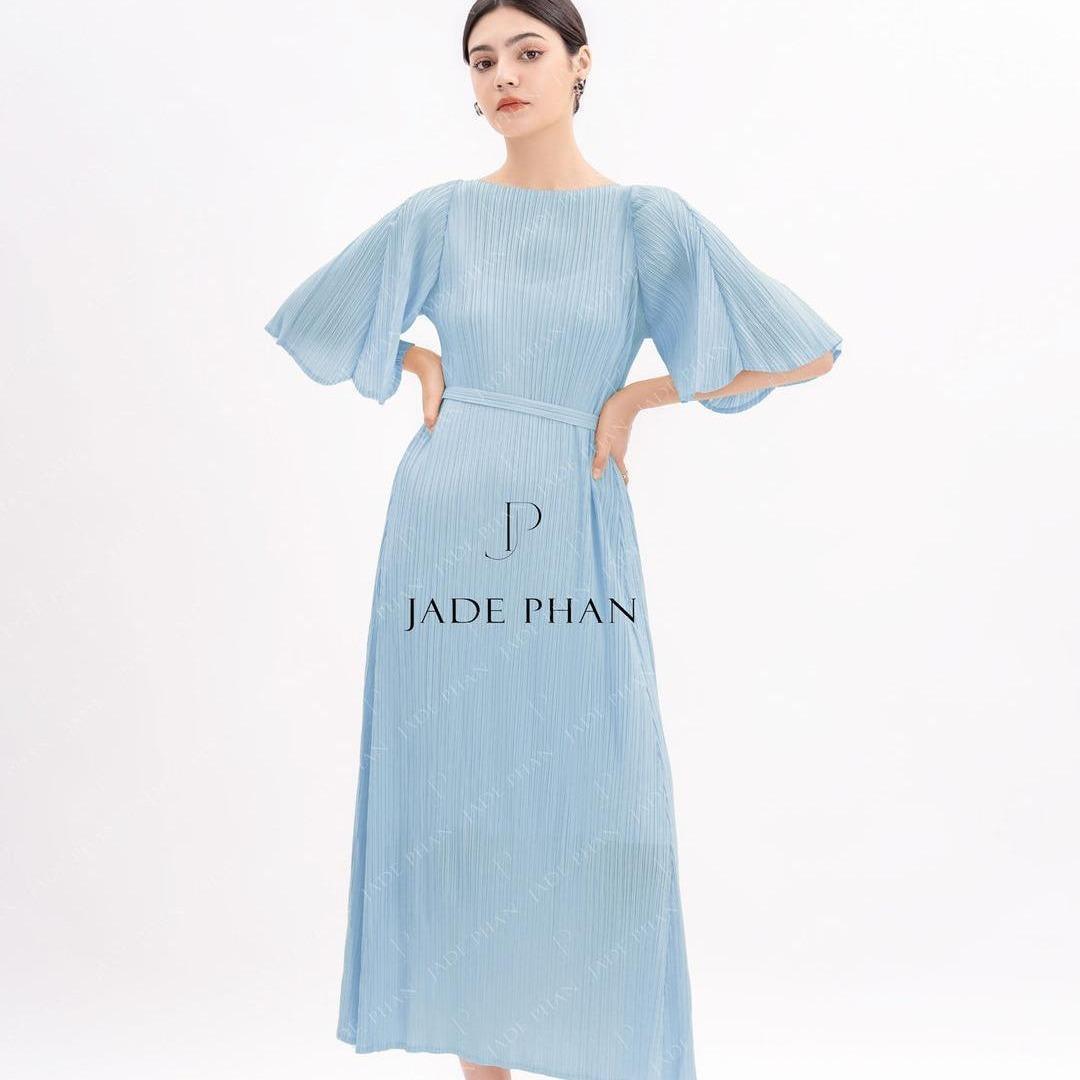 Váy Charisse dập ly cao cấp JADEPHAN xếp ly lò xo — ảnh 15