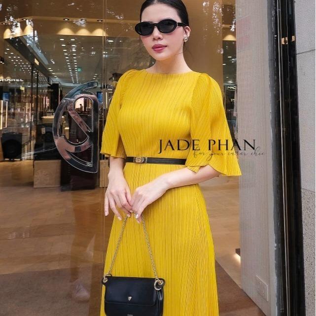 Váy Charisse dập ly cao cấp JADEPHAN xếp ly lò xo — ảnh 22