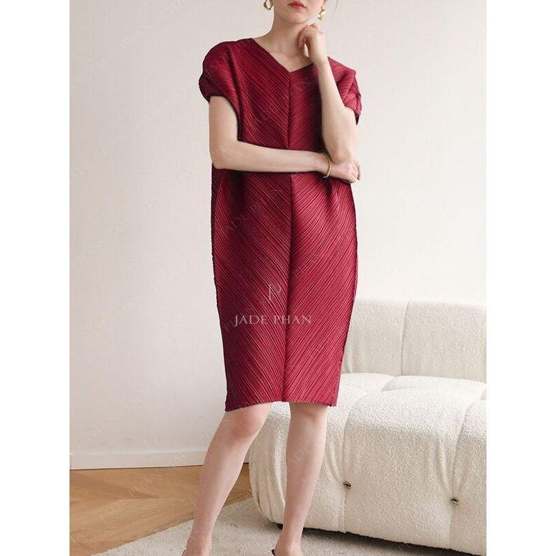 Váy Boise dập ly cao cấp JADEPHAN xếp ly lò xo — ảnh 8
