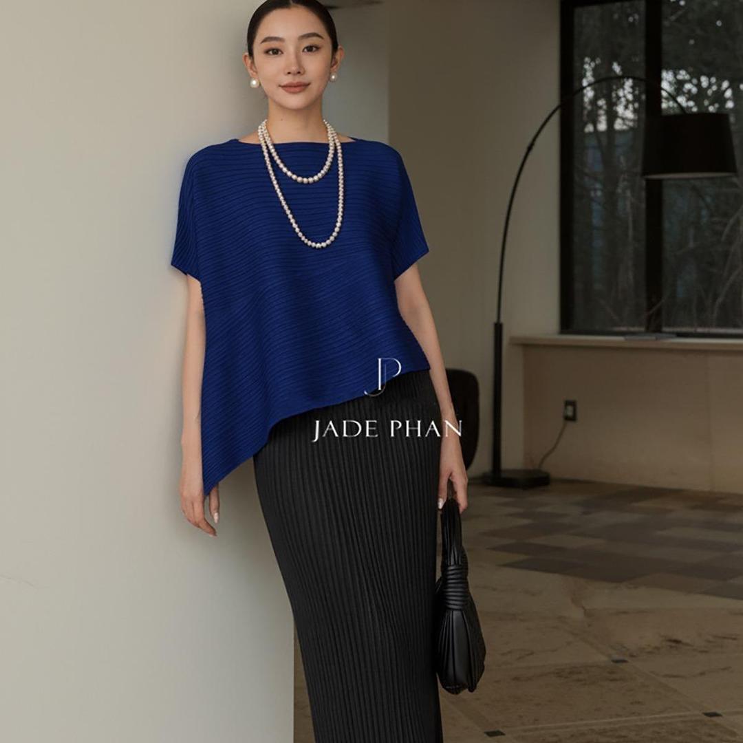 Set gồm áo và chân váyxếp ly, bộ áo và chân váy cao cấp nhiều màu Katle Holly