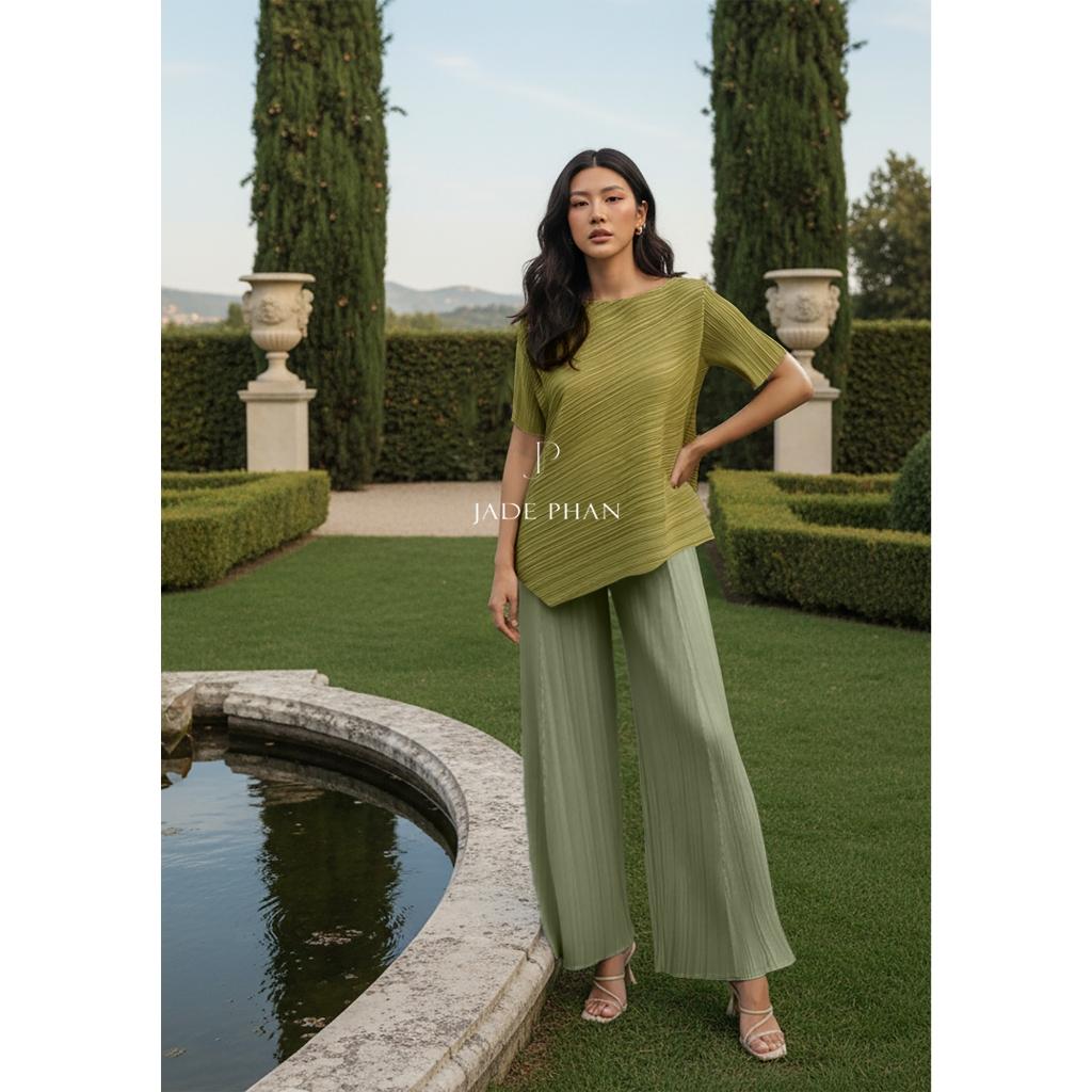 Set gồm áo và quầnmix màu, bộ quần áo xếp ly chuẩn form thanh lịch Jennie Gerda — ảnh 2