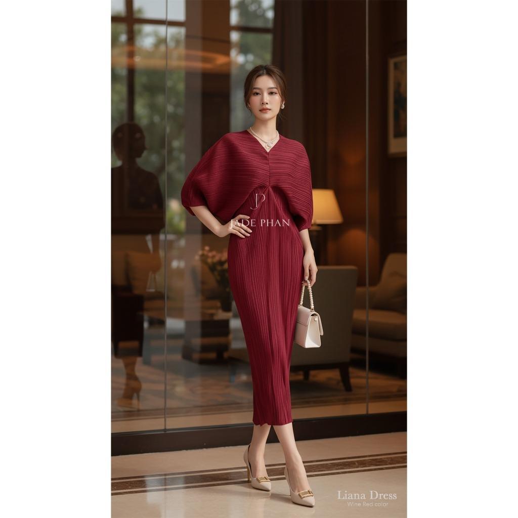 Váy Liana dập ly cao cấp JADEPHAN xếp ly lò xo — ảnh 8
