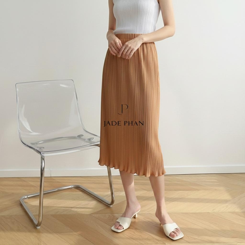 [HỎA TỐC]Chân váy Naomi viền cong bèo nhún xếp ly nữ sang trọng — ảnh 5