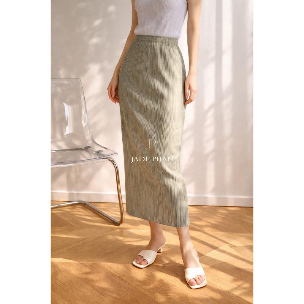 Chân váy Holly XẺ SAU xếp ly, chân váy midi nữ dập ly cao cấp không nhăn nhiều màu 76cm 86cm — ảnh 40