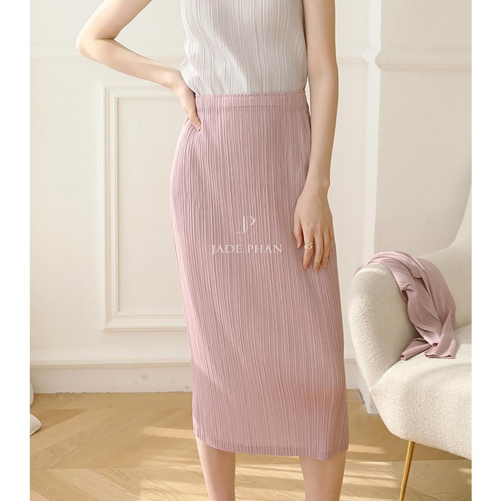Chân váy Holly XẺ SAU xếp ly, chân váy midi nữ dập ly cao cấp không nhăn nhiều màu 76cm 86cm — ảnh 25