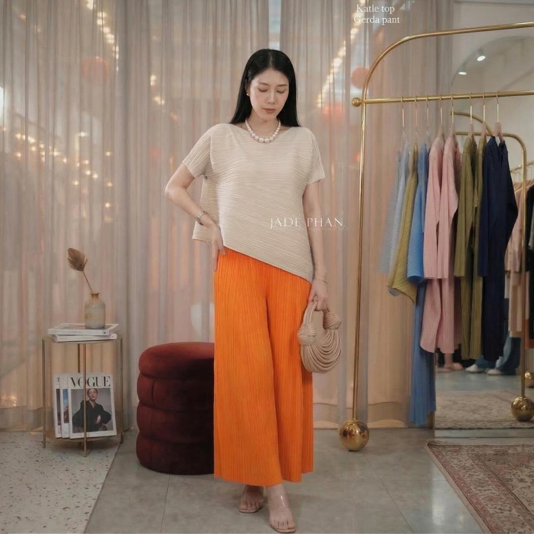 Set gồm áo và quần, bộ quần áo xếp ly cao cấp sang trọng chuẩn form Katle Gerda — ảnh 2