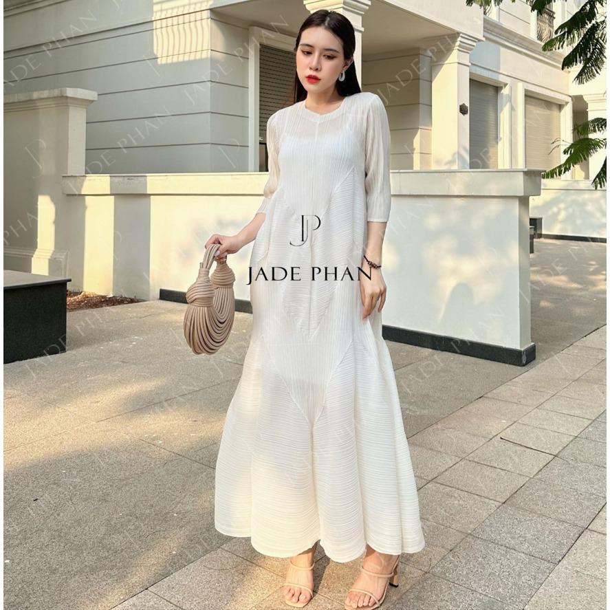 Váy Doris dập ly cao cấp JADEPHAN xếp ly lò xo nhiều màu — ảnh 38