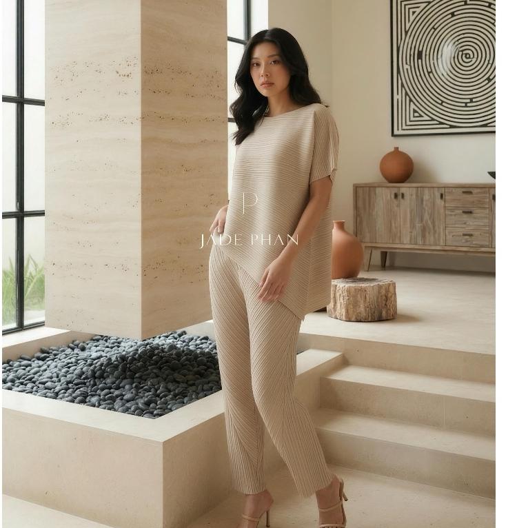 Set gồm áo và quần, bộ quần áo dập ly cao cấp Katle Amy — ảnh 2