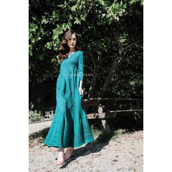 Váy Doris dập ly cao cấp JADEPHAN xếp ly lò xo nhiều màu — ảnh 4