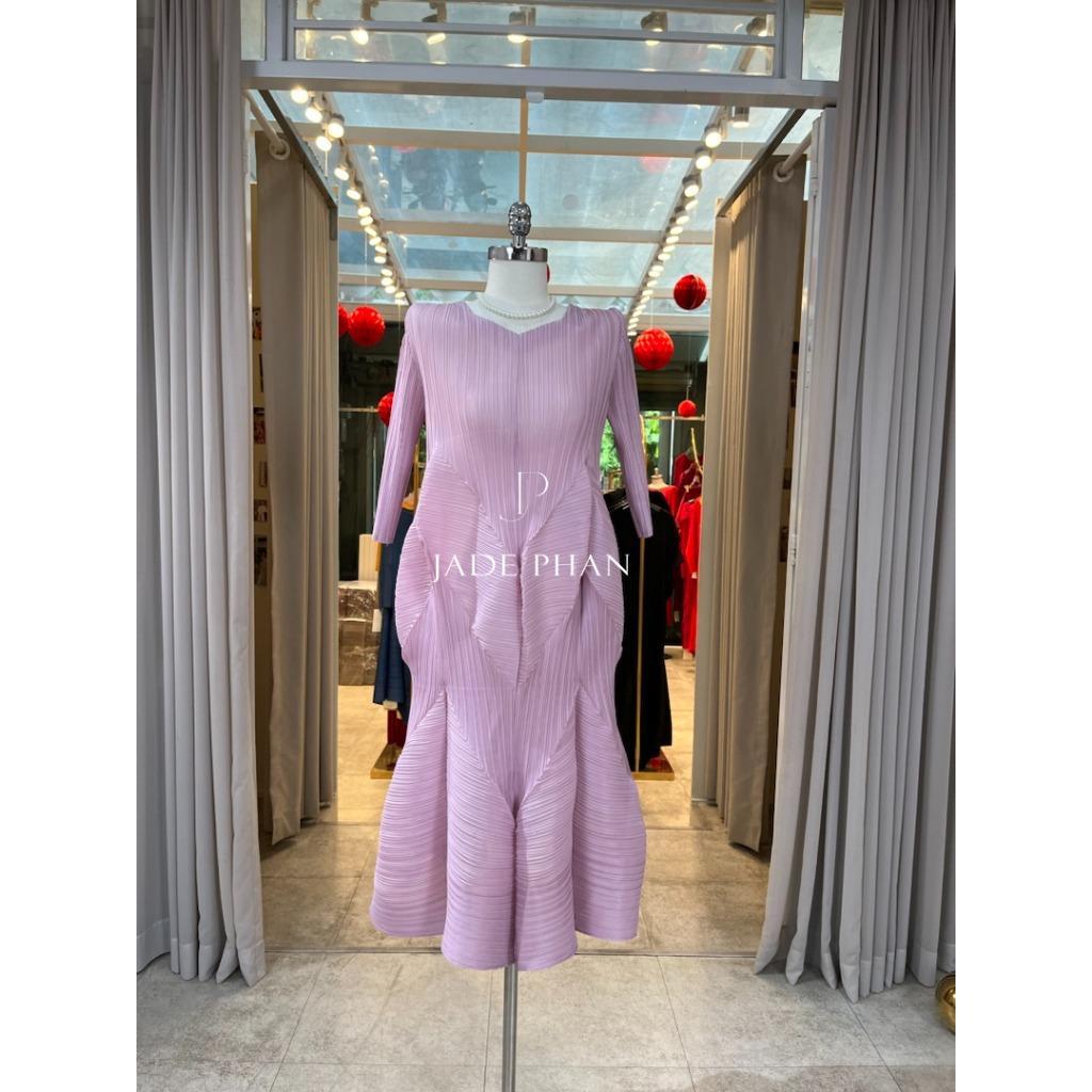 Váy Doris dập ly cao cấp JADEPHAN xếp ly lò xo nhiều màu — ảnh 34
