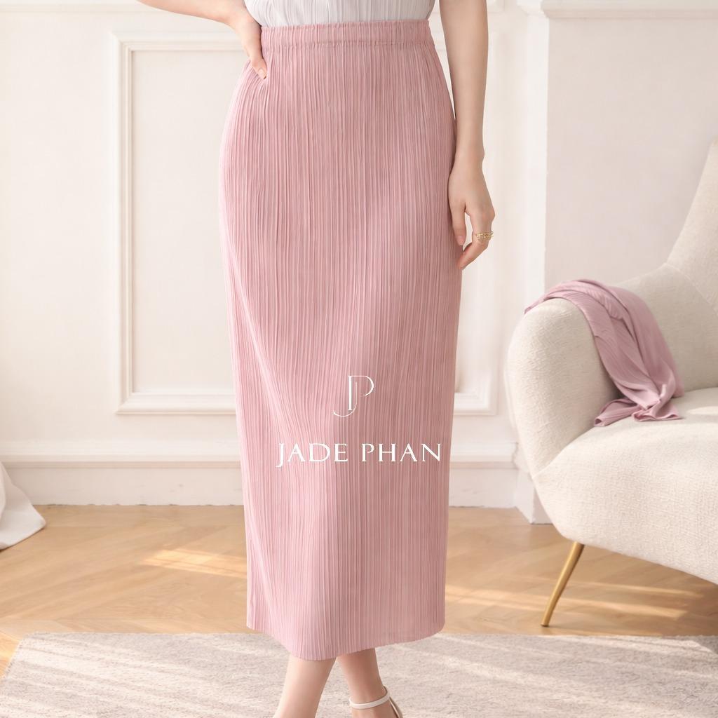 Chân váy Holly XẺ SAU xếp ly, dáng ngắn và dài, chân váy midi nữ dập ly cao cấp không nhăn nhiều màu 76cm 86cm — ảnh 8