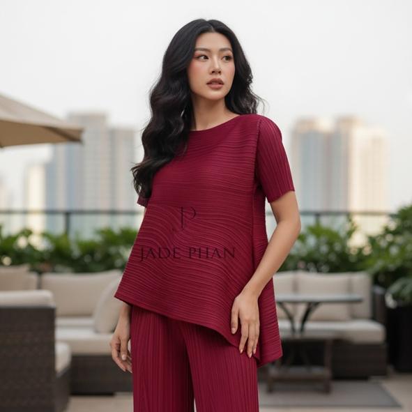 [HỎA TỐC]Áo Katle xếp ly nữ tà chéo, áo dập ly Cao Cấp Co Giãn Không Nhăn Nhiều Màu Sắc 40-68kg — ảnh 5
