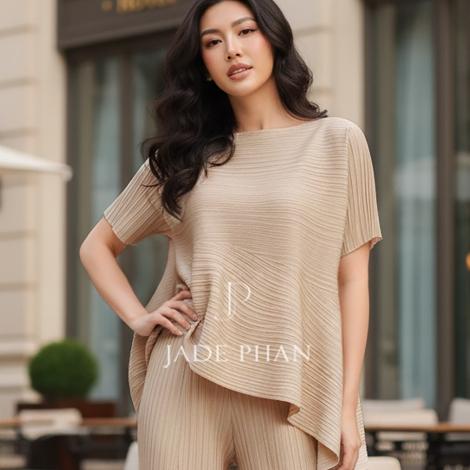 Áo Katle xếp ly nữ tà chéo, áo dập ly Cao Cấp Co Giãn Không Nhăn Nhiều Màu Sắc 40-68kg — ảnh 13