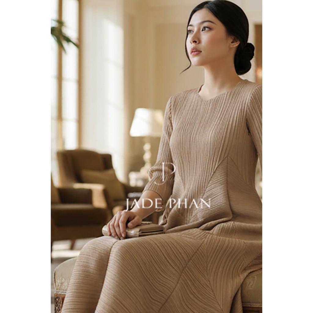 Váy Rose dập ly cao cấp JADEPHAN xếp ly lò xo thanh lịch — ảnh 14