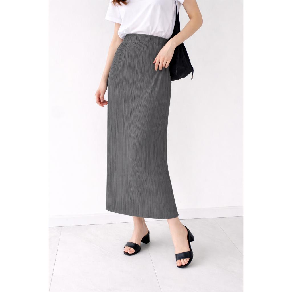 Chân váy Holly XẺ SAU xếp ly, chân váy midi nữ dập ly cao cấp không nhăn nhiều màu 76cm 86cm — ảnh 22