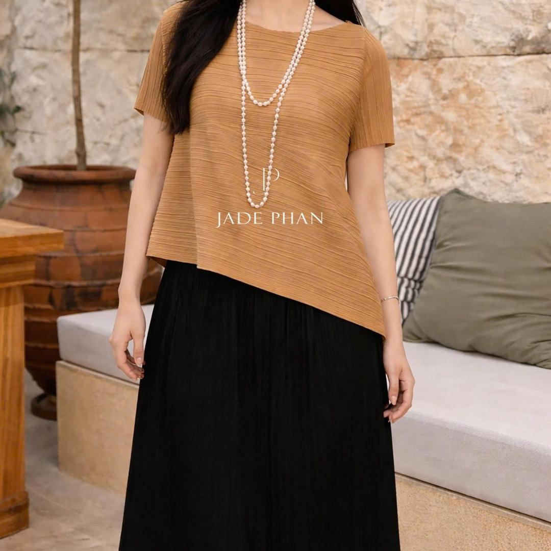 Set gồm áo và chân váy, bộ áo và chân váy xếp ly cao cấp Katle Yuuka — ảnh 2