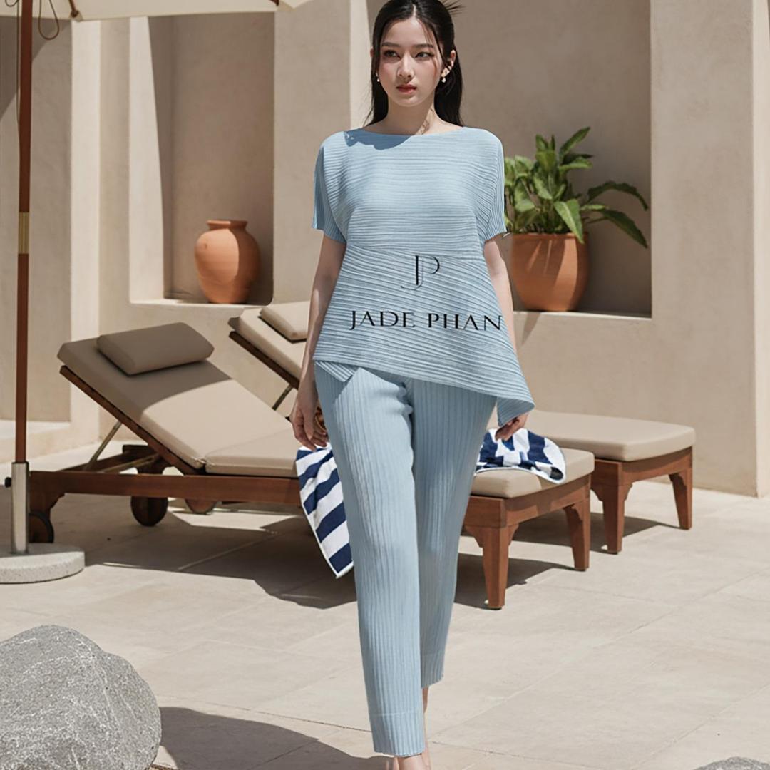 Set gồm áo và quầnđồng màu, bộ quần áo dập ly cao cấp không nhăn phong cách cá tính nhiều màu Katle Daisy — ảnh 15