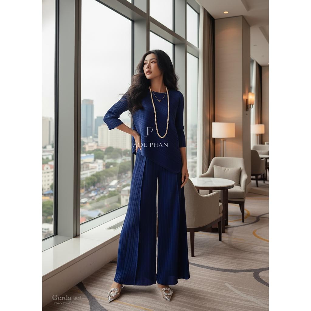 Set quần áo Gerda dập ly cao cấp JADEPHAN freesize thanh lịch — ảnh 8