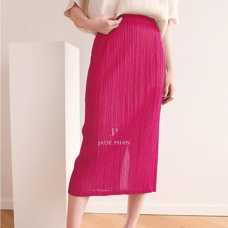 Chân váy Holly XẺ SAU xếp ly, dáng ngắn và dài, chân váy midi nữ dập ly cao cấp không nhăn nhiều màu 76cm 86cm — ảnh 10