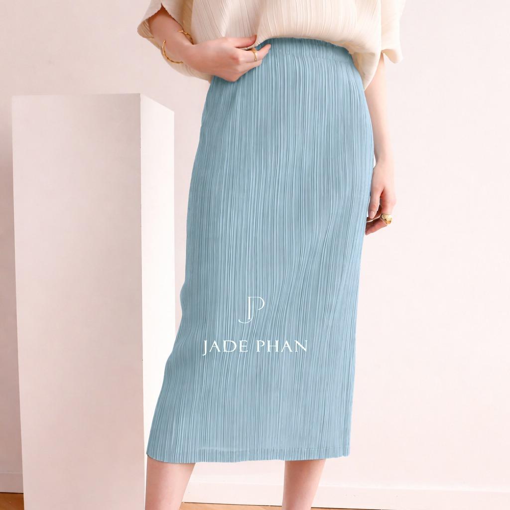 Chân váy Holly XẺ SAU xếp ly, dáng ngắn và dài, chân váy midi nữ dập ly cao cấp không nhăn nhiều màu 76cm 86cm — ảnh 52