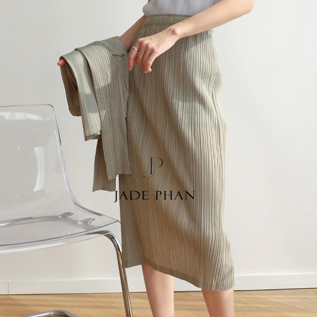 Chân váy Holly XẺ SAU xếp ly, dáng ngắn và dài, chân váy midi nữ dập ly cao cấp không nhăn nhiều màu 76cm 86cm — ảnh 21